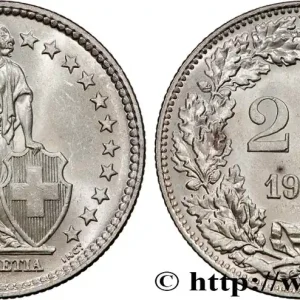 Offre Exclusive SUISSE 2 Francs Helvetia 1943 Berne fwo_771981 Monde