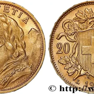 OR, PALLADIUM ET PLATINE INVESTISSEMENT 20 Francs "Vreneli" 1935 Berne fwo_736971 Monde Promotion