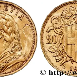 OR, PALLADIUM ET PLATINE INVESTISSEMENT 20 Francs "Vreneli" 1935 Berne fwo_737713 Monde Prix Promo