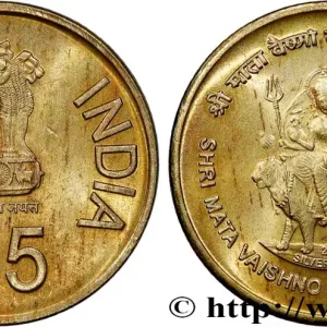 Dernier Modèle INDE 5 Rupee Jubilé d’argent Shri Mata Vaishno Devi board 2012 Bombay fwo_744538 Monde