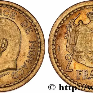 Meilleur Choix MONACO 2 Francs Louis II (1943) Paris fwo_761400 Monde
