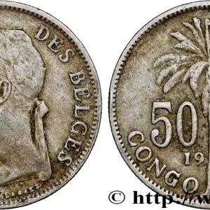 Prix Promo CONGO BELGE 50 Centimes roi Albert légende française 1927 fwo_772111 Monde