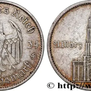 Meilleur Prix ALLEMAGNE 5 Reichsmark Commémoration du serment du 21 mars 1933 en l’église de la garnison de Potsdam 1934 Berlin fwo_772119 Monde
