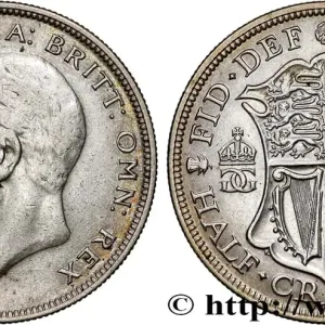 Réduction ROYAUME-UNI 1/2 Crown Georges V 1928 fwo_772120 Monde