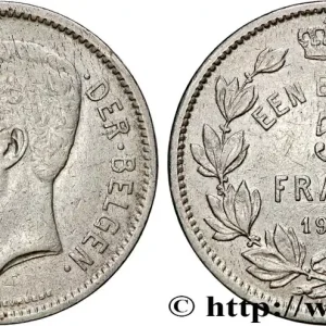 BELGIQUE 5 Frank - 1 Belga Albert Ier légende Flamande 1931 fwo_772775 Monde Nouvelle Collection