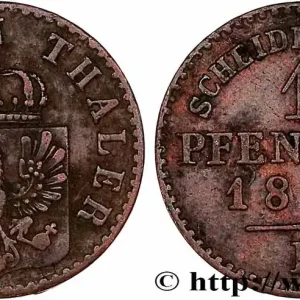 Affaire À Saisir ALLEMAGNE - PRUSSE 1 Pfenning Royaume de Prusse 1846 Dûsseldorf fwo_776172 Monde