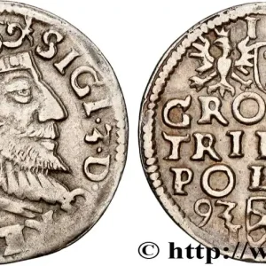 POLOGNE - ROYAUME DE POLOGNE - SIGISMOND III VASA 3 Groschen ou trojak ryski 1593 Poznan fwo_1023597 Monde Édition Limitée