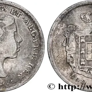 Certifié PORTUGAL - ROYAUME DU PORTUGAL - PIERRE V 500 Réis 1855 fwo_774364 Monde