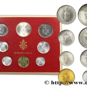 VATICAN ET ÉTATS PONTIFICAUX Série 8 monnaies Paul VI an X 1972 Rome fwo_747983 Monde Bon Marché