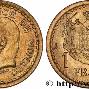 MONACO 1 Franc Louis II / armes (1943) Paris fwo_761398 Monde Marque