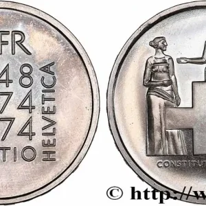 Produit De Marque SUISSE 5 Francs Proof centenaire de la révision de la constitution 1974 Berne - B fwo_761506 Monde