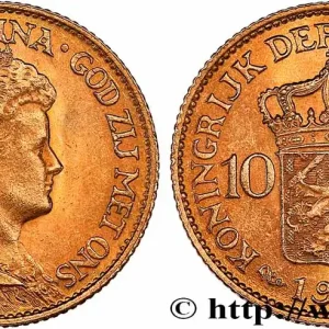 Nouveauté OR, PALLADIUM ET PLATINE INVESTISSEMENT 10 Gulden, 3e type Wilhelmina 1917 Utrecht fwo_765324 Monde