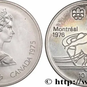 Haute Qualité CANADA 10 Dollars JO Montréal 1976 canoë 1975 fwo_768309 Monde