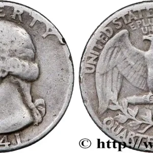 Seulement Aujourd’hui ÉTATS-UNIS D'AMÉRIQUE 1/4 Dollar Georges Washington 1941 Philadelphie fwo_770513 Monde