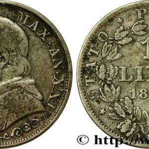VATICAN ET ÉTATS PONTIFICAUX 1 Lira Pie IX an XXI 1867 Rome fwo_771228 Monde Tendance