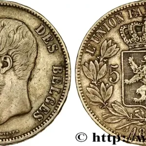 BELGIQUE 5 Francs Léopold II 1869 fwo_771230 Monde Expédition Rapide