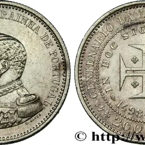 PORTUGAL 200 Réis Charles Ier et Amélie 1898 fwo_771231 Monde Bon Marché