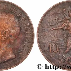 ITALIE 10 Centesimi Victor Emmanuel III - 50e anniversaire de l’Unité Italienne 1911 Rome fwo_771494 Monde Dernière Chance