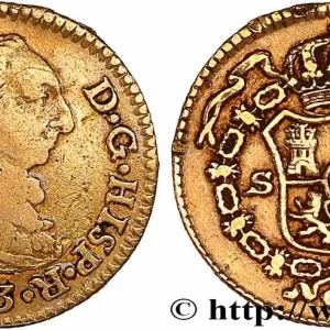 ESPAGNE 1/2 Escudo Charles III 1773 Séville fwo_771502 Monde Dernier Modèle