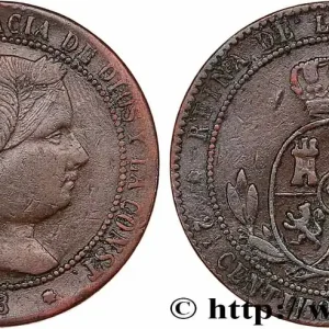 En Vogue ESPAGNE 2 1/2 Centimos de Escudo Isabelle II 1868 Oeschger Mesdach & CO fwo_772144 Monde