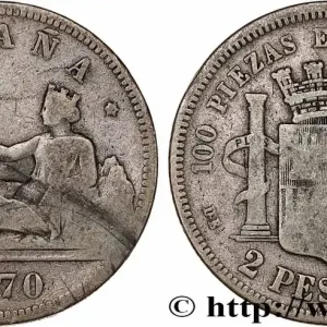 Vente Flash ESPAGNE 2 Pesetas “ESPAÑA” 1870 Madrid fwo_772170 Monde
