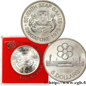 SINGAPOUR 5 Dollars 7e jeux d’Asie du Sud-Est 1973 fwo_772466 Monde Quantité Limitée