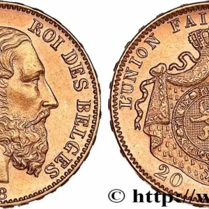 OR, PALLADIUM ET PLATINE INVESTISSEMENT 20 Francs or Léopold II 1878 Bruxelles fwo_772502 Monde Prix Choc