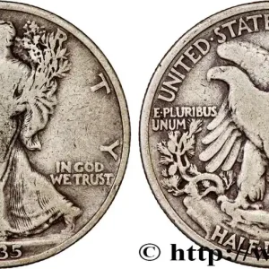 ÉTATS-UNIS D'AMÉRIQUE 1/2 Dollar Walking Liberty 1935 Philadelphie fwo_774591 Monde Nouvelle Collection