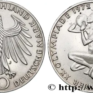 Expédié Aujourd’hui ALLEMAGNE 10 Mark XXe J.O. Munich : basket-ball et canoeing / aigle 1972 Hambourg fwo_774598 Monde