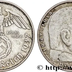 Nouvel Arrivage ALLEMAGNE 2 Reichsmark Maréchal Paul von Hindenburg 1937 Berlin fwo_774708 Monde