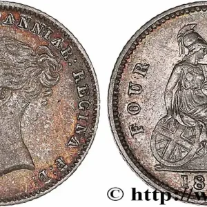 ROYAUME-UNI 4 Pence ou groat Victoria / Britannia assise 1840 Londres fwo_765970 Monde Populaire