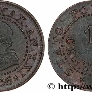Promotion VATICAN ET ÉTATS PONTIFICAUX 1 Centesimo Pie IX an XXII 1866 Rome fwo_766020 Monde