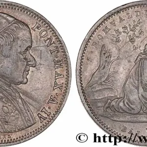 ITALIE - ÉTATS DU PAPE - GRÉGOIRE XVI (Bartolomeo Alberto Cappellari) 50 Baiocchi 1834 Rome fwo_766031 Monde Nouvelle Collection
