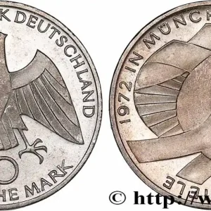 En Vogue ALLEMAGNE 10 Mark XXe J.O. Munich : l’idéal olympique 1972 Karlsruhe fwo_764464 Monde