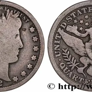 Livraison Express ÉTATS-UNIS D'AMÉRIQUE 1/4 Dollar Barber 1892 Philadelphie fwo_768532 Monde