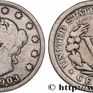 ÉTATS-UNIS D'AMÉRIQUE 5 Cents Liberty Nickel 1903 Philadelphie fwo_768536 Monde Offre Exclusive