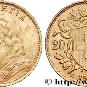 OR, PALLADIUM ET PLATINE INVESTISSEMENT 20 Francs "Vreneli" 1935 Berne fwo_769556 Monde Premium