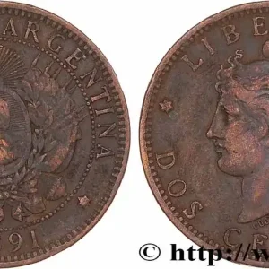 Garantie Incluse ARGENTINE 2 Centavos emblème / “Liberté” 1891 fwo_771513 Monde