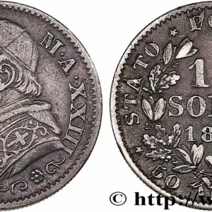 Top Vente VATICAN ET ÉTATS PONTIFICAUX 10 Soldi (50 Centesimi) Pie IX an XXII 1868 Rome fwo_771520 Monde