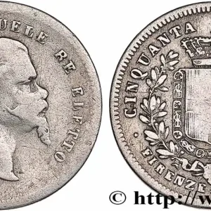 ITALIE 50 Centesimi Victor Emmanuel II Roi élu 1860 Florence fwo_772224 Monde Quantité Limitée