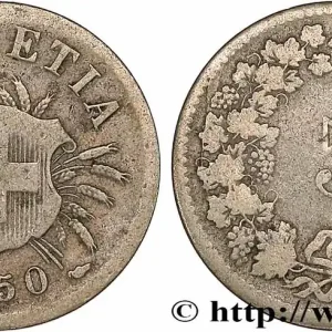 SUISSE 5 Centimes (Rappen) croix suisse 1850 Strasbourg - BB fwo_772326 Monde Artisanat