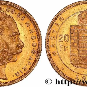 Promotion OR, PALLADIUM ET PLATINE INVESTISSEMENT 20 Francs or ou 8 Forint, 2e type 1880 Kremnitz fwo_772507 Monde