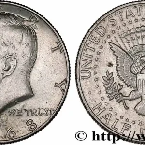 Commander Maintenant ÉTATS-UNIS D'AMÉRIQUE 1/2 Dollar Kennedy 1968 Denver fwo_774684 Monde
