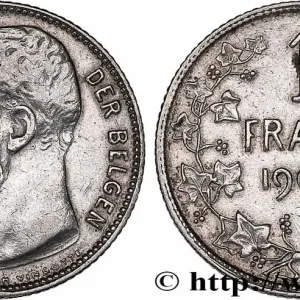 Fait Main BELGIQUE 1 Frank (Franc) Léopold II légende flamande 1909 fwo_775668 Monde