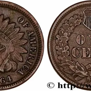 ÉTATS-UNIS D'AMÉRIQUE 1 Cent tête d’indien, 2e type 1864 fwo_776140 Monde Certifié