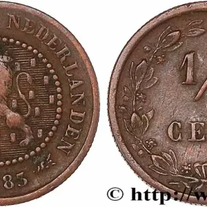 PAYS-BAS 1/2 Cent lion couronné 1883 Utrecht fwo_775306 Monde Solde