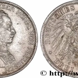 ALLEMAGNE - PRUSSE 3 Mark Guillaume II 1914 Berlin fwo_768574 Monde Top Vente