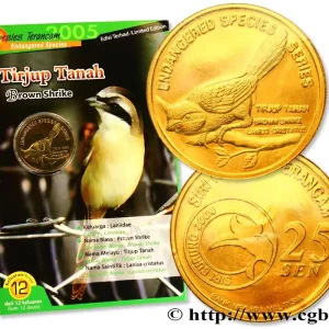 Meilleur Prix MALAISIE 25 Sen Espèces en danger : Pie-grièche brune 2004 fwo_772403 Monde