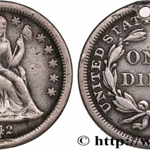 Nouvelle Collection ÉTATS-UNIS D'AMÉRIQUE 1 Dime (10 Cents) Liberté assise 1842 Philadelphie fwo_772483 Monde