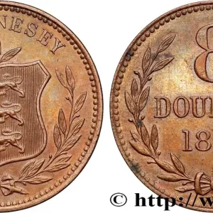 GUERNESEY 8 Doubles armes du baillage de Guernesey 1889 Heaton fwo_773944 Monde Jusqu’à Épuisement Des Stocks